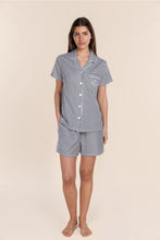 Load image into Gallery viewer, Gingerlilly Camilla Cotton PJ Set - Navy Stripe