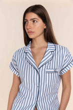 Load image into Gallery viewer, Gingerlilly Winona Cotton Short PJ Set - Blue Stripe