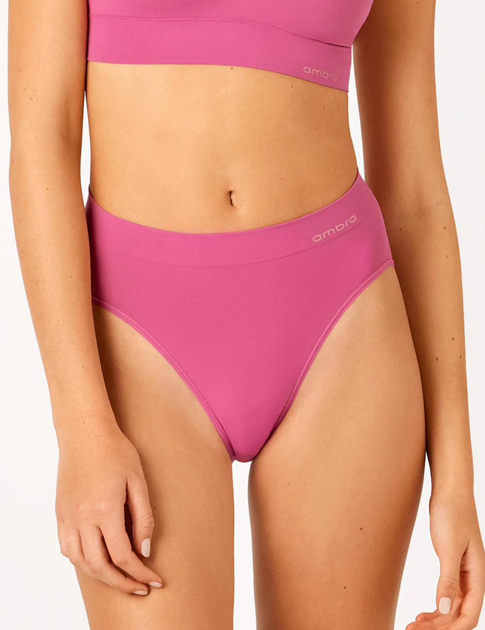 Ambra Bondi Bare Hi Cut Brief - Raspberry