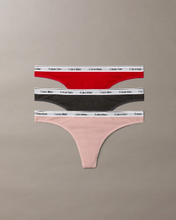 Load image into Gallery viewer, Calvin Klein Icon Logo Thong 3 Pack - Red/Pink
