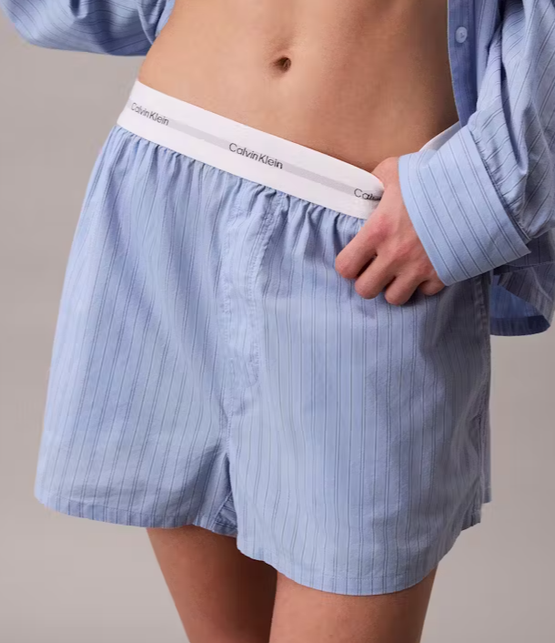 Calvin Klein Poplin Sleep Short - Blue