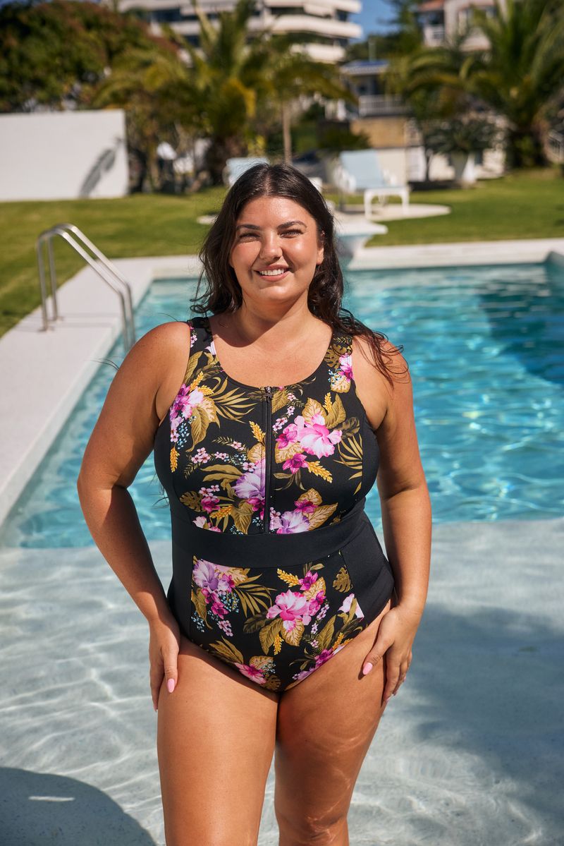 Capriosca Carribean Sleeveless Zip Up One Piece