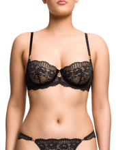 Load image into Gallery viewer, Dita Von Teese Floradora Balconette Bra - Black
