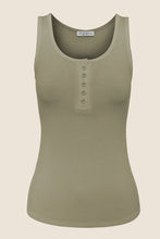 Load image into Gallery viewer, Gingerlilly Liberty Ribbed Singlet - Olive
