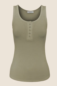Gingerlilly Liberty Ribbed Singlet - Olive