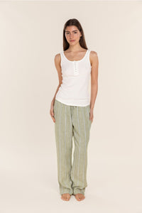 Gingerlilly Zoey Linen Sleep Pant - Olive