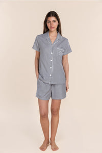 Gingerlilly Camilla Cotton PJ Set - Navy Stripe