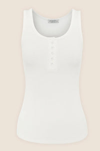 Gingerlilly Liberty Ribbed Singlet - Ivory