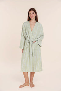 Gingerlilly Rosalind Linen Robe - Olive