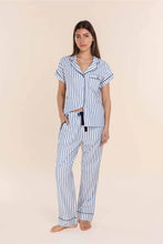 Load image into Gallery viewer, Gingerlilly Winona Cotton Short PJ Set - Blue Stripe
