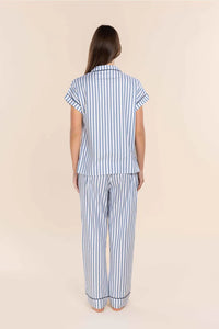 Gingerlilly Winona Cotton Short PJ Set - Blue Stripe