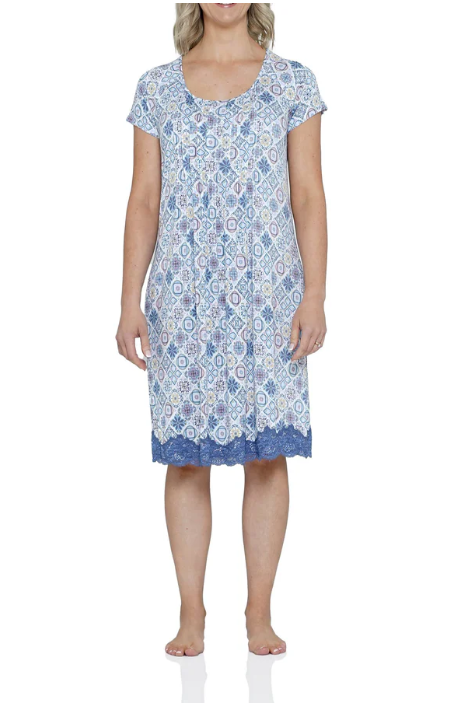 Magnolia Lounge Bamboo Nightie - Capri Tile