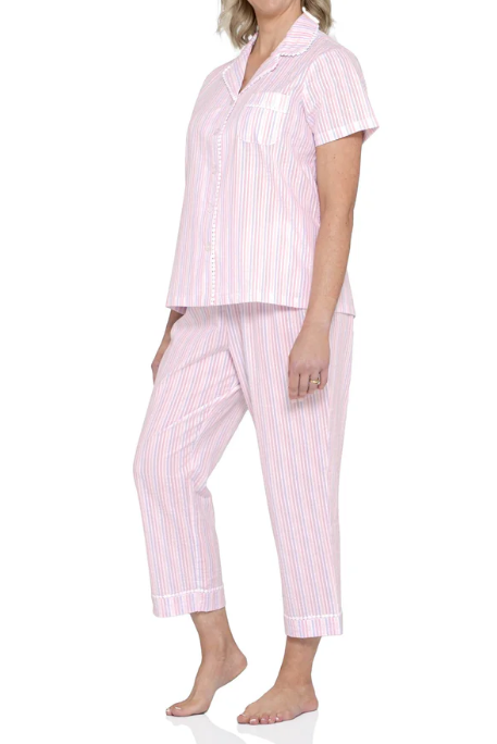Magnolia Lounge Cotton PJ Set - Valencia Stripe