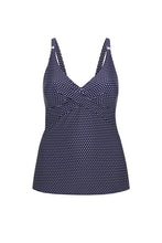 Load image into Gallery viewer, Capriosca Swing Tankini Top - Navy and White
