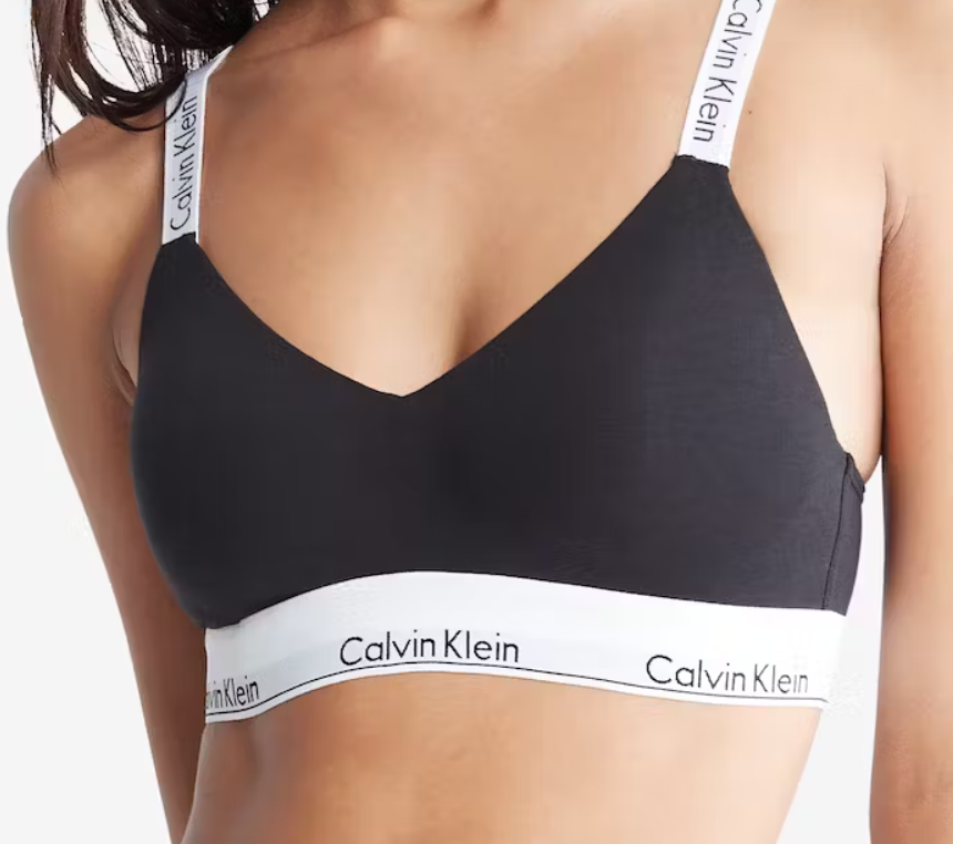 Calvin Klein Modern Cotton Lightly Lined Bralette - Black