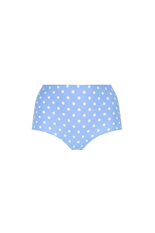 Capriosca Vintage Dots High Waisted Pants - Blue