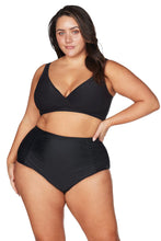 Load image into Gallery viewer, Artesands Hues Raphael High Waist Ruched Swim Pant - Black

