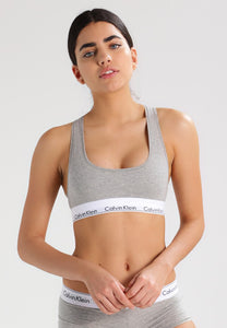 Calvin Klein Cotton Unlined Bralette - Grey Heather
