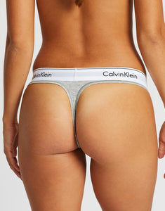 Calvin Klein Cotton Thong - Grey Heather